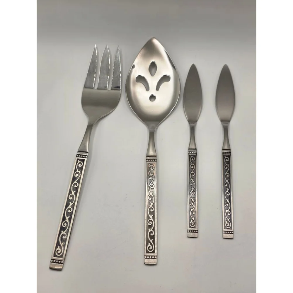 Oneida Silver & Black Stainless Steel Serving Utensils One Size